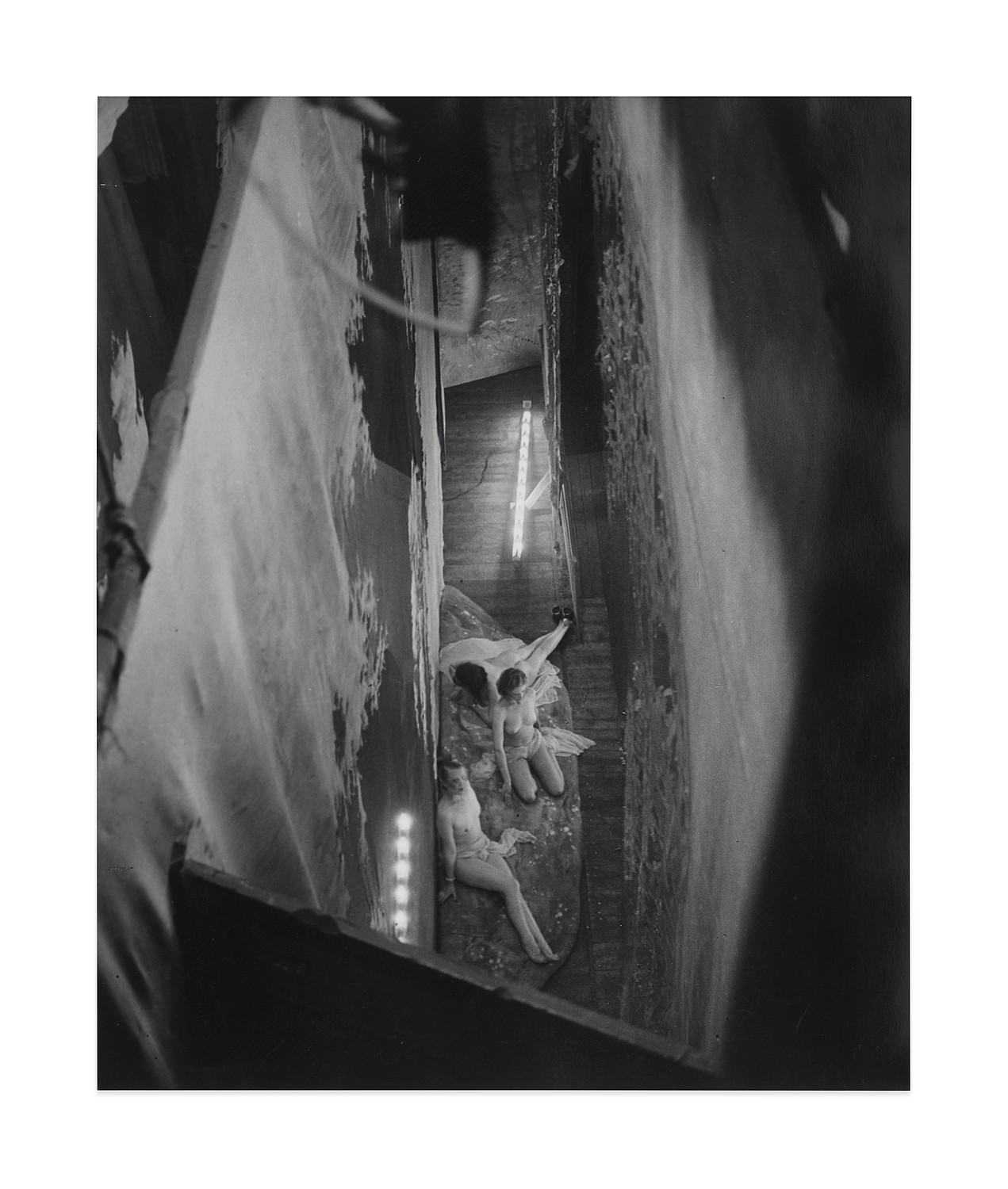 BRASSAÁ,  Vue plongeante sur la scene des Folies-Bergere , 1932  silver gelatin print, image: 15 3/8 x 11 1/2 in. 
full sheet